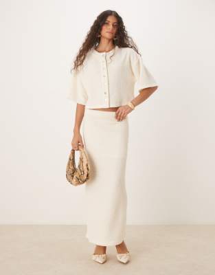 Asos Design Boxy Dropped Shoulder Fluffy Top In White