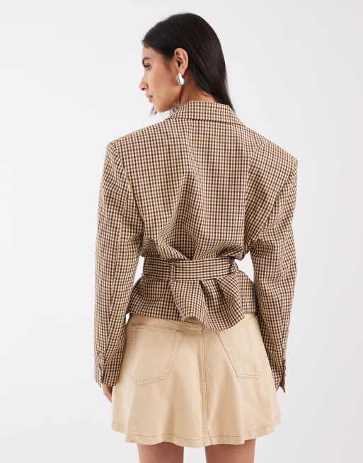 ASOS DESIGN boxy-fit cropped jack met ceintuur, 4 van 4