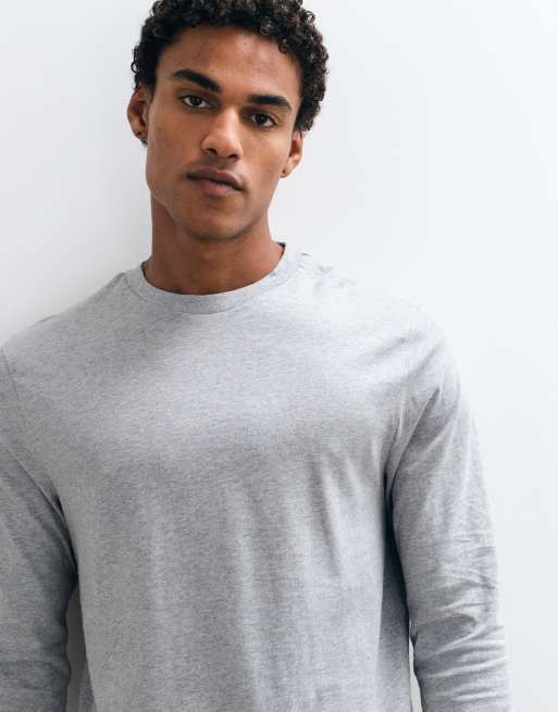 ASOS DESIGN boxy fit long sleeve t-shirt in gray heather, 2 of 9