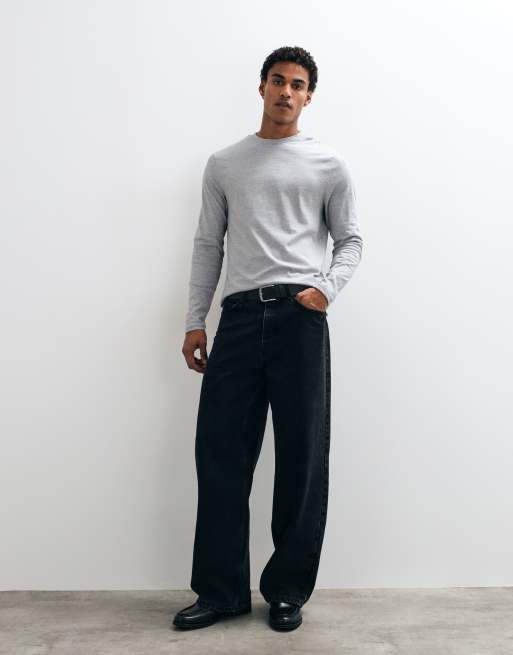 ASOS DESIGN boxy fit long sleeve t-shirt in gray heather, 4 of 9