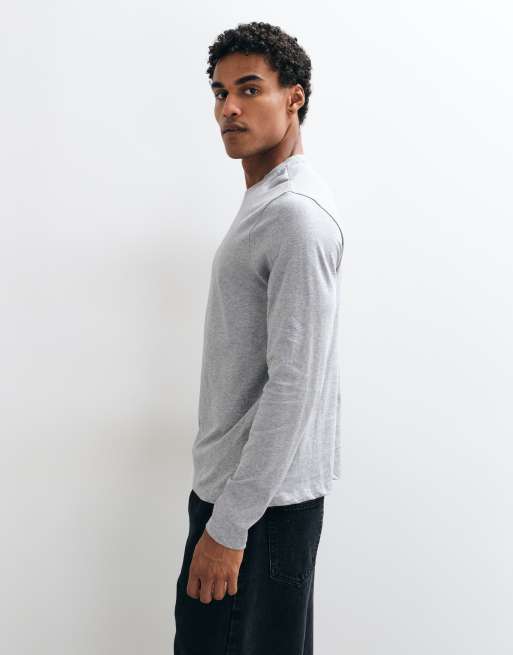 ASOS DESIGN boxy fit long sleeve t-shirt in gray heather, 5 of 9