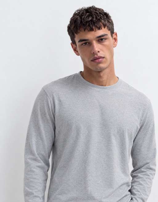 ASOS DESIGN boxy fit long sleeve t-shirt in gray heather, 7 of 9