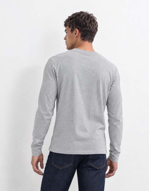 ASOS DESIGN boxy fit long sleeve t-shirt in gray heather, 9 of 9