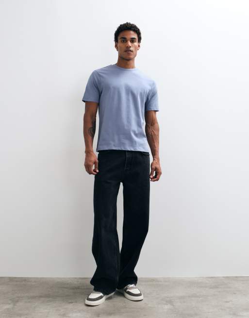 ASOS DESIGN boxy fit t-shirt in blue, 2 of 5
