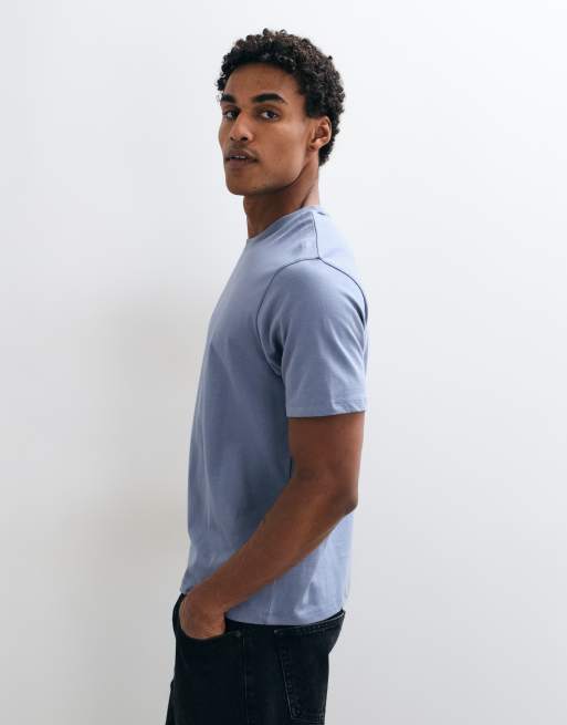 ASOS DESIGN boxy fit t-shirt in blue, 3 of 5