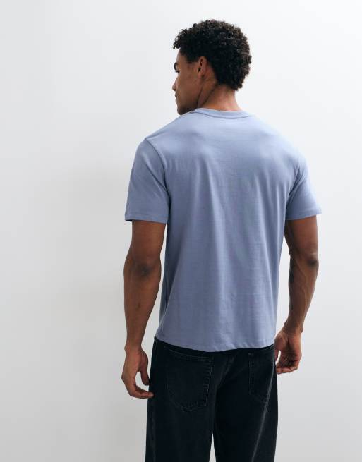 ASOS DESIGN boxy fit t-shirt in blue, 4 of 5