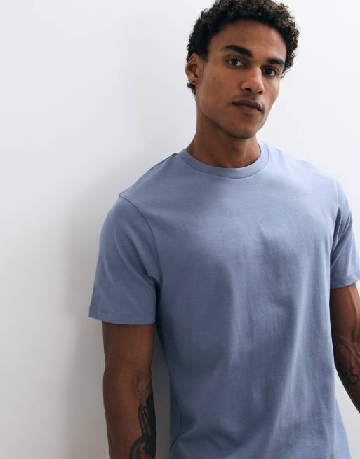ASOS DESIGN boxy fit t-shirt in blue, 5 of 5
