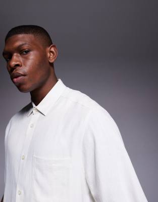 Asos Design Boxy Linen Blend Shirt