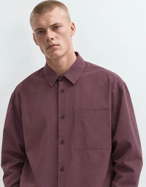 ASOS DESIGN boxy oversize koszula z popeliny w kolorze liliowym, 9 z 10