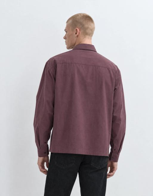 ASOS DESIGN boxy Oversize-Popeline-Hemd in Mauve, 10 von 10
