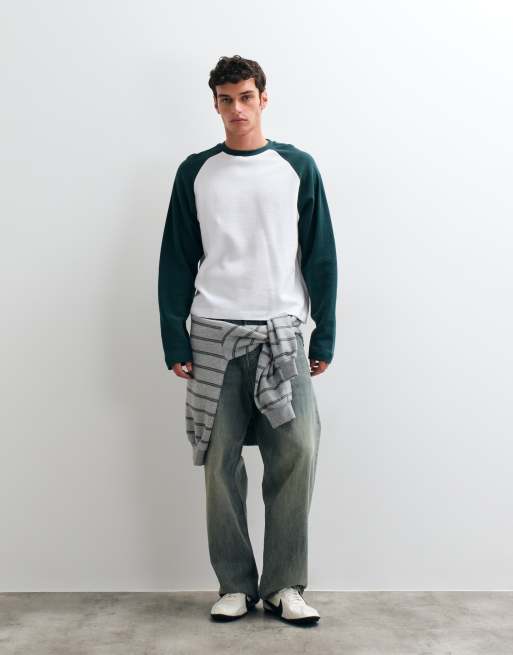 ASOS DESIGN boxy Oversize-Raglan-Langarm-T-Shirt in Waffelstruktur, 2 von 5