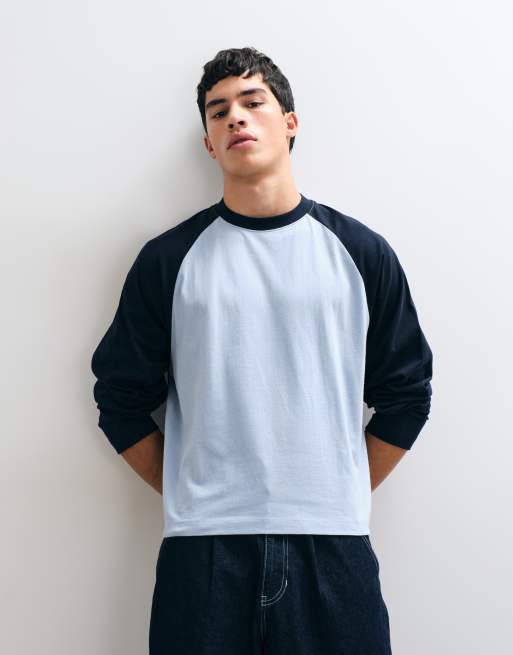 ASOS DESIGN boxy Oversize-Raglan-Longsleeve in Blau, 2 von 5