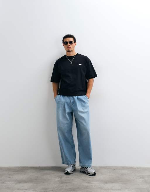 ASOS DESIGN boxy Oversize-T-Shirt mit Kritzel-Textprint „Kyoto Bubble“ in Schwarz, 2 von 5