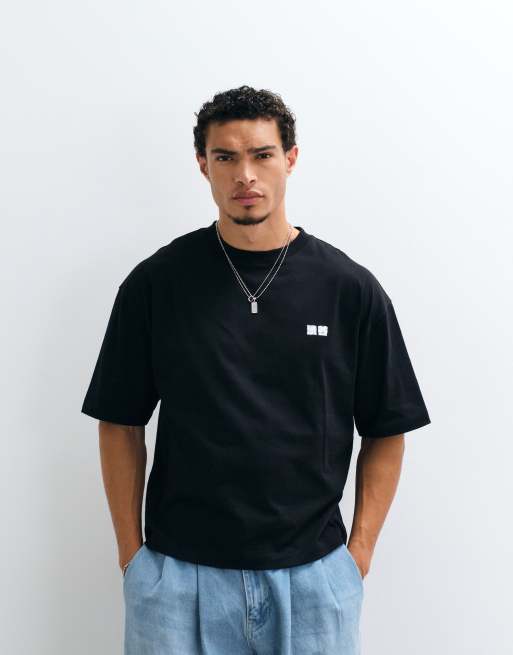 ASOS DESIGN boxy Oversize-T-Shirt mit Kritzel-Textprint „Kyoto Bubble“ in Schwarz, 5 von 5