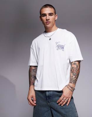 Asos Design Boxy Oversize T-shirt With Scenic Graphic
