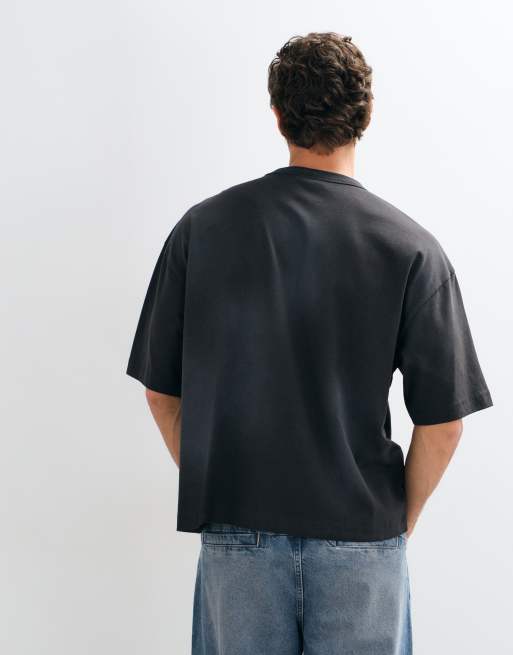 ASOS DESIGN boxy oversize T-shirt z aplikacją w spranym graficie, 5 z 5