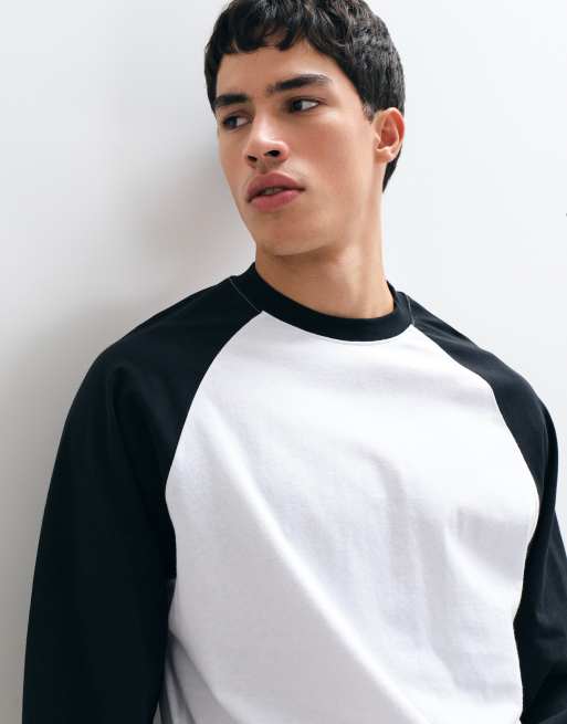 ASOS DESIGN boxy oversize t-shirt z długim rękawem raglanowym w kolorze białym, 3 z 5