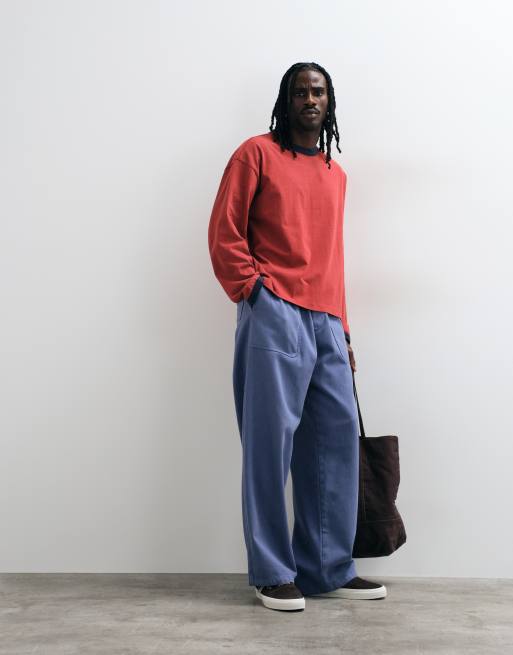 ASOS DESIGN boxy oversize top ringer z długim rękawem w czerwonym kolorze, 2 z 5