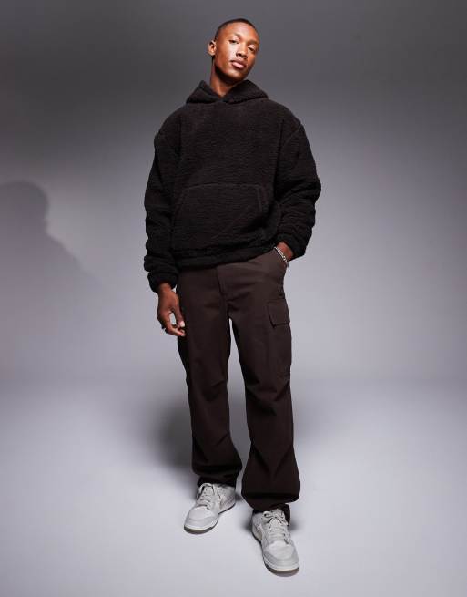 Asos borg hoodie hotsell