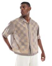 Jack & Jones crochet shirt in beige