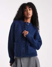Miss Selfridge blanket stitch cardigan in navy
