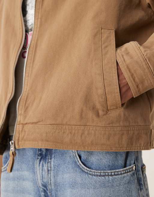 ASOS DESIGN boxy oversized coach jacket in tan | ASOS