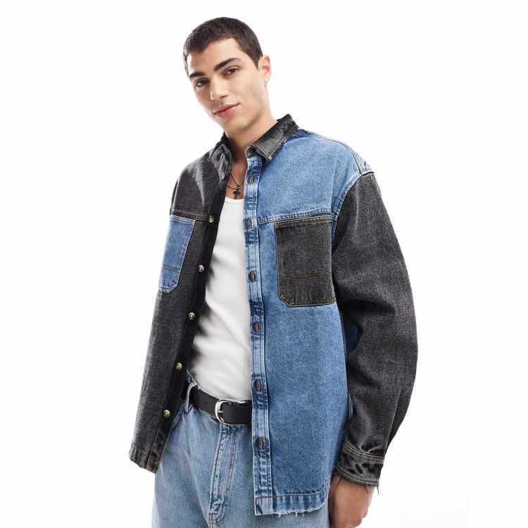 Asos color block denim jacket discount