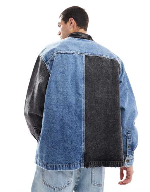 Asos color block denim jacket cheap