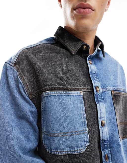 Asos color block denim jacket shop
