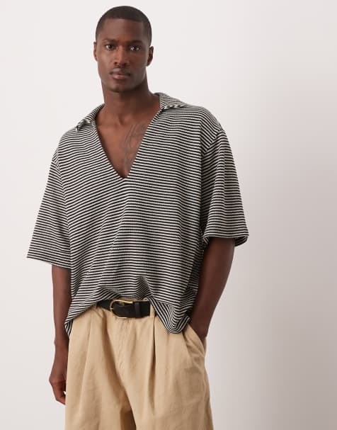 ASOS DESIGN boxy oversized crochet shirt in blue - view 1