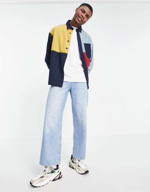 Asos color block denim jacket sale