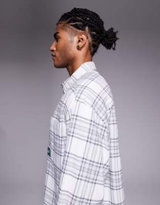 Asos Design Boxy Oversized Flannel Plaid Shirt In Multi