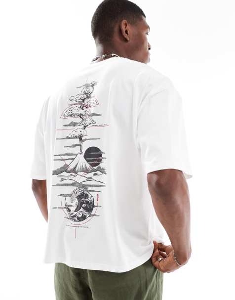 ASOS DESIGN boxy oversized graphic t-shirt in white - view 1