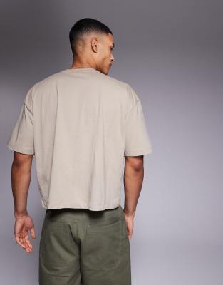 ASOS DESIGN BOXY OVERSIZED GRAPHIC TEE WITH TEXT GRAPHIC-NEUTRAL