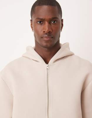Asos Design Boxy Oversized Heavyweight Scuba Zip Up Hoodie