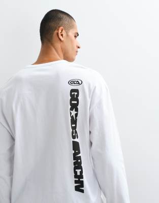 Asos Design Boxy Oversized Henley T-shirt With Text Graphic In Multi
