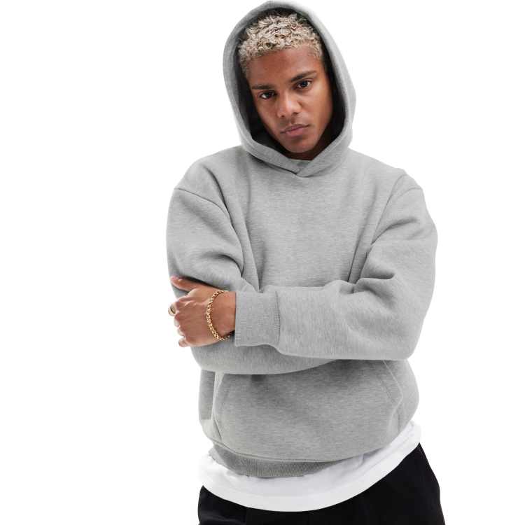 ASOS DESIGN boxy oversized hoodie in grey marl ASOS