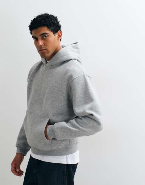 ASOS DESIGN boxy oversized hoodie in grey marl - view 1