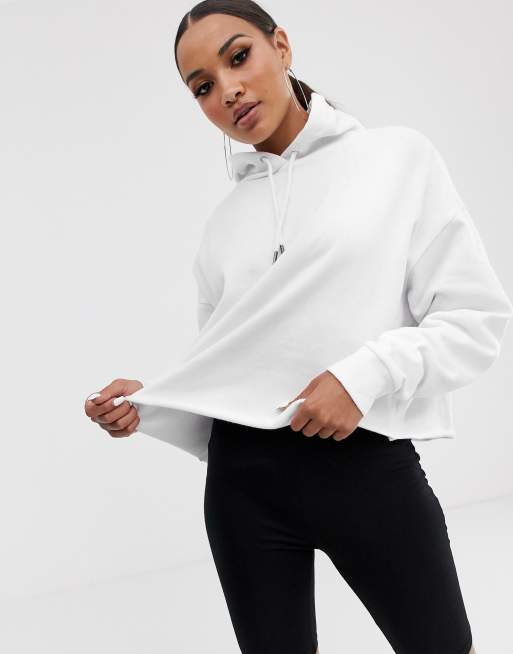 ASOS DESIGN boxy oversized hoodie in white | ASOS