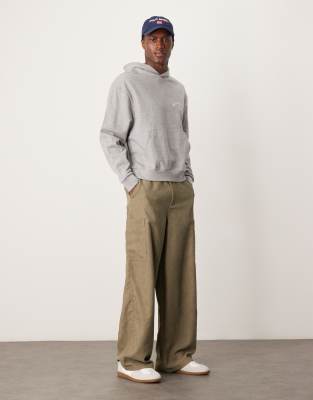 Asos Design Boxy Oversized Hoodie With Americana Style Graphic In Gray