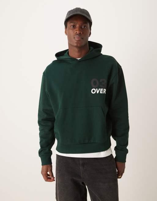 ASOS DESIGN boxy oversized hoodie with floral back print in