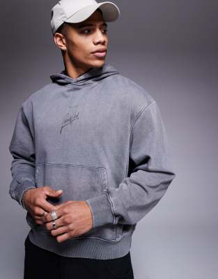 Asos Design Boxy Oversized Hoodie With Print