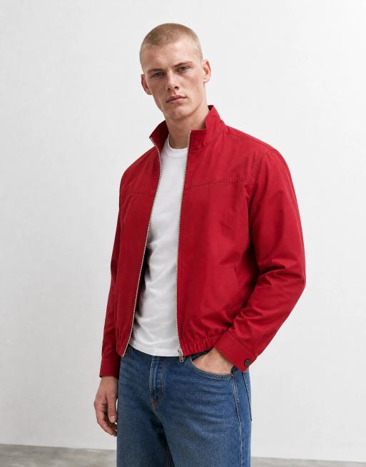 ASOS DESIGN boxy oversized jack met rits en opstaande boord in rood, 10 van 10