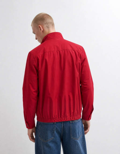 ASOS DESIGN boxy oversized jack met rits en opstaande boord in rood, 9 van 10