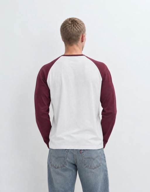 ASOS DESIGN boxy oversized langærmet raglan-T-shirt i bordeaux, 8 af 8