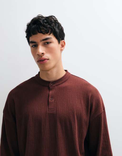 ASOS DESIGN boxy oversized langærmet T-shirt med henley-hals, 3 af 5