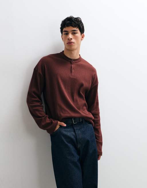 ASOS DESIGN boxy oversized langærmet T-shirt med henley-hals, 4 af 5