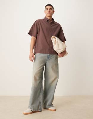 Asos Design Boxy Oversized Linen Look Shirt