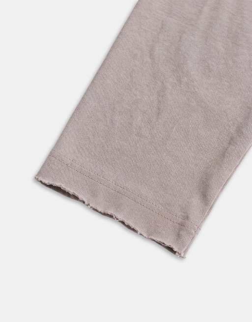 ASOS DESIGN boxy oversized long sleeve t-shirt with text graphic in stone, 9 of 9
