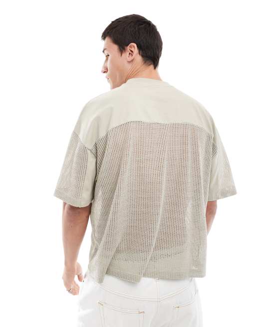 ASOS DESIGN boxy oversized mesh T-shirt with sporty print, 4 of 4